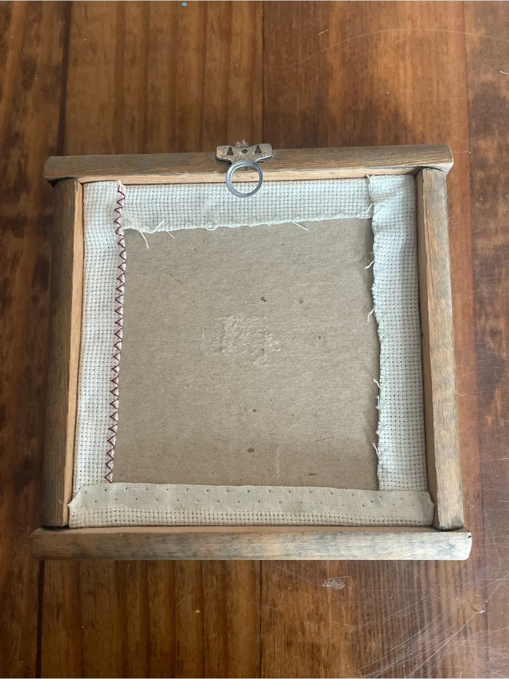 Framed Embroidered Floral Cross-Stitch with Dragonfly accent home cottagecore